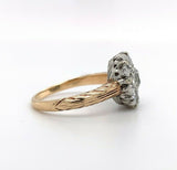 14k Gold and Platinum Mine Cut 1 Carat TW Genuine Natural Diamond Ring (#J5448)