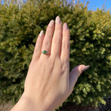 14k Gold 1.11ct Tsavorite Green Genuine Garnet and .14ct Diamond Ring (#J7114)