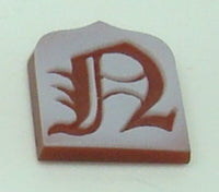 14K Gold Carved Agate Initial Pendant - You Choose Personalized New (#J2154)