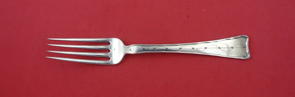 Lap Over Edge Hand Engraved By Tiffany Sterling Dinner Fork geometric lines 8"