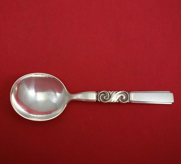 Scroll by Georg Jensen Sterling Silver Bouillon Soup Spoon 5 1/4" Vintage