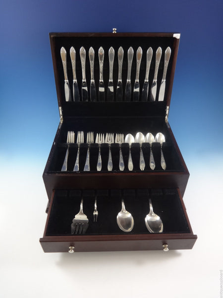 Lady Claire by Stieff Sterling Silver Flatware Set For 12 Service 52 Pieces