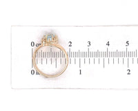 10k Rose Gold Victorian Genuine Natural Aquamarine Ring with Diamonds (#J6776)