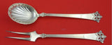 Anitra by Th. Olsens .830 Silver Salad Serving Set 2-pc fork 9 1/2" Spoon 9 1/4"