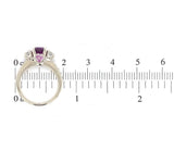 14k White Gold .97ct Grape Genuine Natural Garnet and Diamond Ring (#J6150)