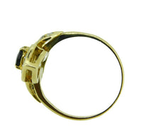 14k Yellow Gold Genuine Natural Sapphire and Diamond Ring (#J543)