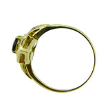 14k Yellow Gold Genuine Natural Sapphire and Diamond Ring (#J543)