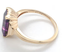 10k Yellow Gold Vintage 3.20 Carat Genuine Natural Amethyst Ring (#J6549)