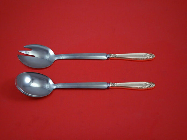 Prelude by International Sterling Silver Salad Serving Set Modern Custom 10 1/2"