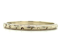 18k White Gold Wedding Band Ring Jewelry with Dot Design Size 6.25 (#J5900)