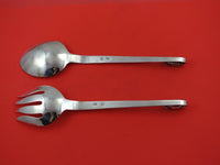 Blossom by Unknown Mexican Sterling Silver Salad Serving Set 3-D flower 10 1/2"