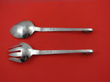 Blossom by Unknown Mexican Sterling Silver Salad Serving Set 3-D flower 10 1/2"