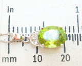 14k White Gold Genuine Natural Peridot and Diamond Pendant Jewelry (#J2349)