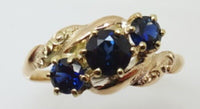 10k Rose Gold Genuine Natural Sapphire Ring Jewelry (#3183)