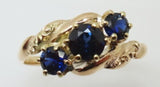 10k Rose Gold Genuine Natural Sapphire Ring Jewelry (#3183)
