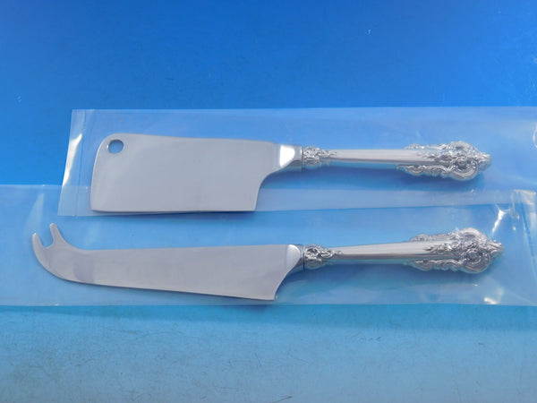 Grande Baroque by Wallace Sterling Silver Cheese Serving Server Set 2pc Custom