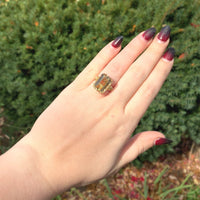 18k Yellow Gold Ring with Large 9.53ct Genuine Natural Smoky Quartz (#J6464)