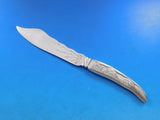 Lap Over Edge Acid Etched Tiffany Sterling Silver Fish Knife Three Birds 7 7/8"