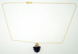 Laura Ramsey 14k Gold Briolette Genuine Natural Amethyst Grapes Pendant (#J451)