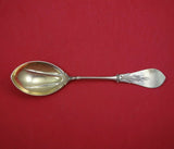 New Tipt by Gorham Sterling Silver Preserve Spoon Gold Washed 6 3/4" Serving