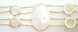 14k Yellow Gold Genuine Natural Rose Quartz Bracelet and Earring Set (#J2470)