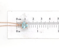 14k Rose Gold 1.73 Carat Heart Shape Genuine Natural Aquamarine Pendant (#J6728)