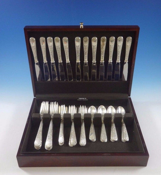 Old Maryland Engraved by Kirk Sterling Silver Flatware Set 12 Service 48 Pieces