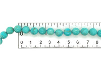 14k Gold Clasp 8mm Kingman Genuine Turquoise Strand Beads Necklace 18.5" #J7327