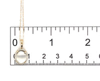 14k Yellow Gold 1.84 Carat Blue Flash Genuine Moonstone Diamond Pendant (#J7334)