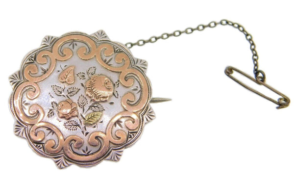 English Sterling Pin with Applied Rose Gold (#J3905)