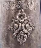 Italian Sterling Silver Goblet GW with Beaded Floral Engraved Design (#9044)