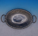 Austrian .800 Silver Tray w /Handles Fluted Pedestal Base Ornate 14 1/2" (#3860)