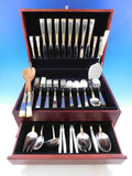 Golden Scroll by Gorham Sterling Silver Flatware Set Place size Service 57 Pcs