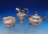 Chantilly by Gorham Grand Sterling Silver Tea Set 5pc Monogrammed (#7901)