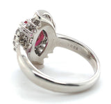 Platinum 1.62 Carat Genuine Natural Ruby Ring with .98cttw of Diamonds (#J6909)