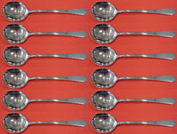 William and Mary by Lunt Sterling Silver Cream Soup Spoon Set 12 pieces 6 1/2"