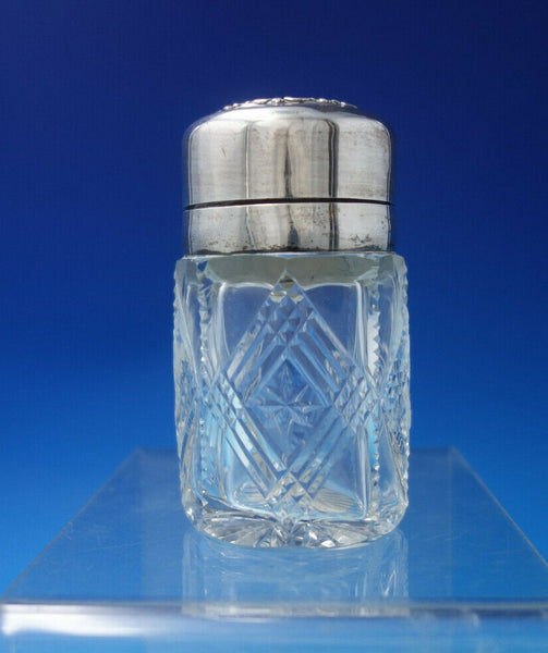 King Edward by Whiting Sterling Silver & Cut Crystal Dresser Jar 3 1/2" (#6135)