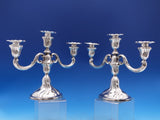 German .835 Silver Candelabra Pair 3-Light 12" x 9 5/8" Weighted (#8110)