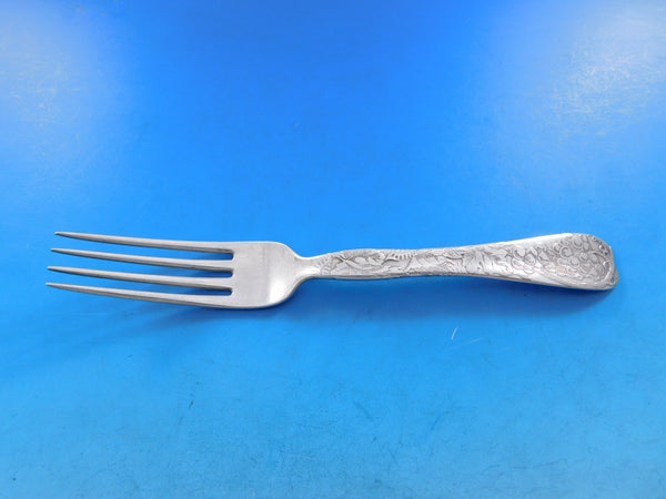 Lap Over Acid Etched by Tiffany Sterling Silver Regular Fork Grapes 7 1/4"
