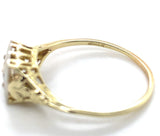 14k Gold Art Deco Filigree Ring w/Champagne Genuine Natural Diamond (#J6811)