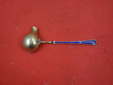 Norwegian Sterling Silver Sauce Ladle w/ spout vermeil blue & white 5 5/8"