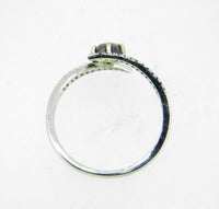 14k White Gold Black Star Cut Genuine Natural Diamond Ring (#J5117)