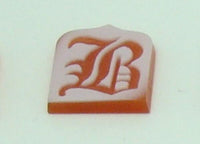 14K Gold Carved Agate Initial Pendant - You Choose Personalized New (#J2154)