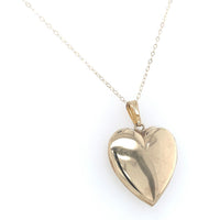 14k Yellow Gold Heart Locket Pendant with Engraved Stripes Jewelry (#J6231)