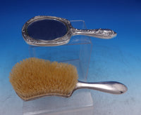 Gorham Sterling Silver Vanity Set 2 Piece Poppies Morning Glories #C962 (#6951)