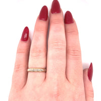14k Yellow Gold Wedding Band Ring Jewelry with White Gold (#J5730)