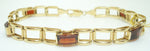 14k Gold Specialty Barrel Cut Genuine Natural Garnet Bracelet (#J2569)