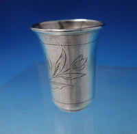 Russian .875 Silver Shot Glass Bright-Cut with Flowers 2" x 1 5/8" (#5178)