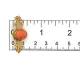 Victorian 10k Yellow Gold Genuine Natural Coral Cameo Bar Pin Jewelry (#J7341)