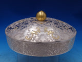 Korean .990 Silver Relish Dish Chrysanthemum Motif Partial Gilt 3-D Fruit #7509